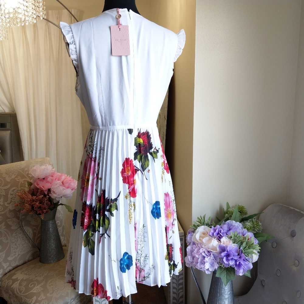 🔥HP🔥NWT TED BAKER PLEATED BIB SKIRT DRESS - Picture 8 of 11